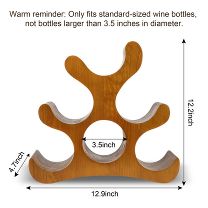 TRUDING Countertop Wine Rack - 6 Bottle Wooden Wine Rack - Freestanding Wine Bottle Holder Stand - Wine Storage Rack for Cabinet Pantry Bar Kitchen (Brown)
