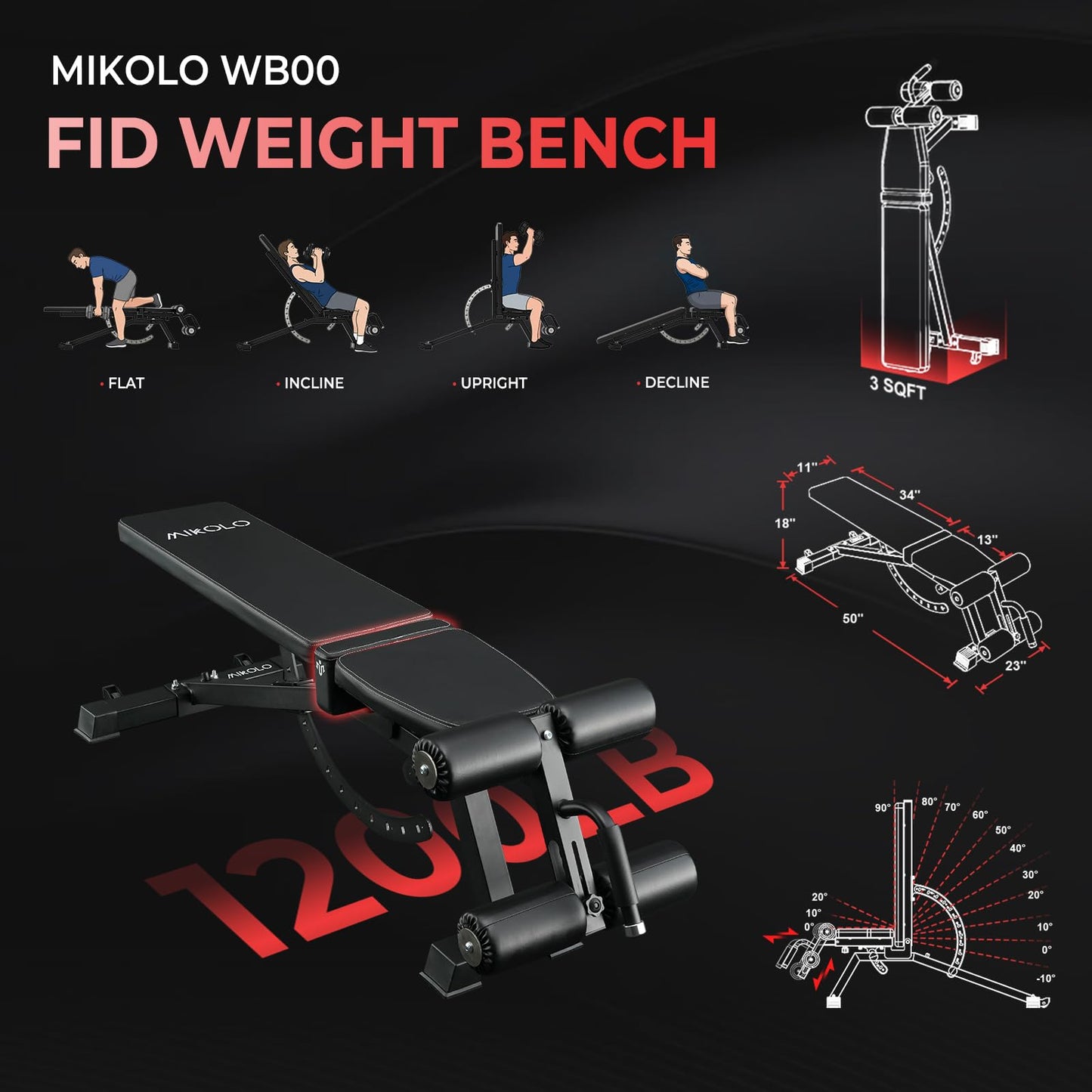 Mikolo Smith Machine with Weight Stack, Power Cage Home Gym System with LAT Pulldown & Cable Crossover, Multi-Functional Trainer with Dual Pulley System, Weight Bench, Cable attachments