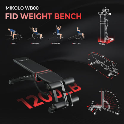 Mikolo Smith Machine with Weight Stack, Power Cage Home Gym System with LAT Pulldown & Cable Crossover, Multi-Functional Trainer with Dual Pulley System, Weight Bench, Cable attachments