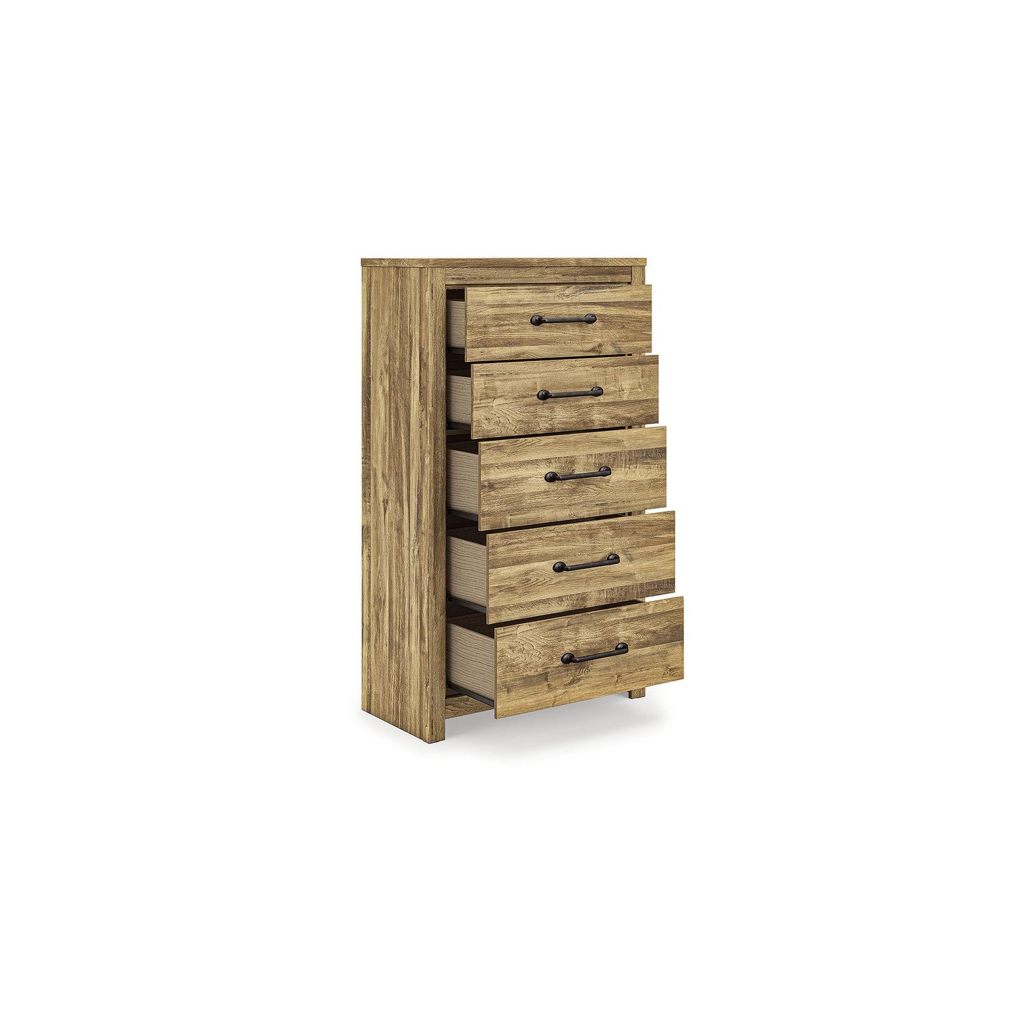 Signature Design by Ashley Hastiport Farmhouse 5-Drawer Chest with Safety Stop, Light Brown