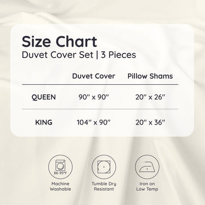 Bambaw 100% Viscose Derived from Bamboo Duvet Cover King Size – 3 Piece Duvet Cover Cooling King Size, Extra Soft & Breathable, Includes 2 King Pillow Shams, No Comforter (Sand)