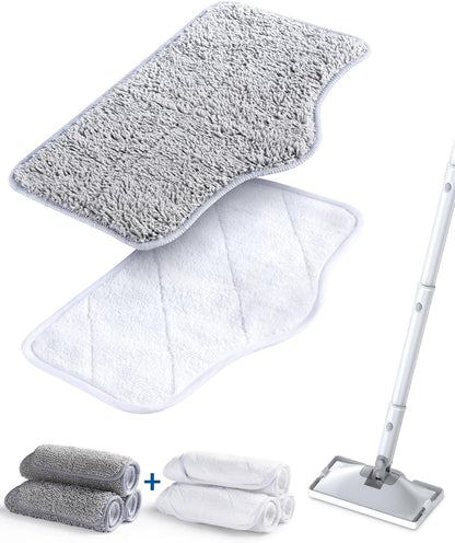 6 Pack Steam Mop Replacement Pads - Machine Washable Microfiber Cloths, Reusable Cleaning Pads