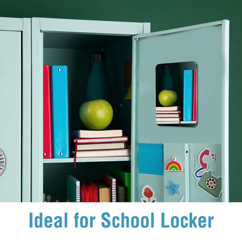 Shatterproof Magnetic Locker Mirror 7x9 Inch for School – Lightweight Acrylic Mirror with Rounded Corners, Strong Flexible Magnetic Backing for Metal Locker, Gym Locker, Refrigerator, Tool Box