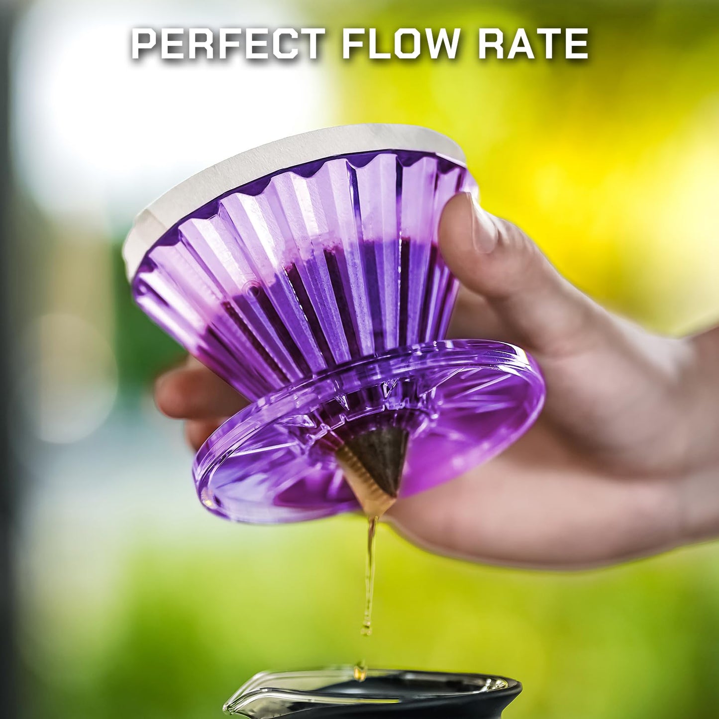 MAVO Pour Over Coffee Dripper, Detachable Hand Drip Brewer, Pour Over Coffee Maker, Compatible with V01 Paper Filters & Wave Filter 155, Purple