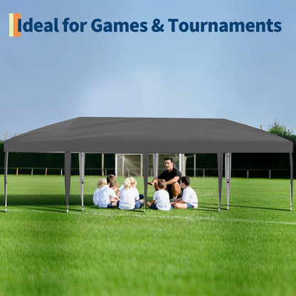 Canopy Tent, Heavy Duty Pop Up Canopy with Netting, Hexagonal Double Roof Patio Gazebo Shelter, Portable Outdoor Pergola for Backyard, 13x13 ft-Gray