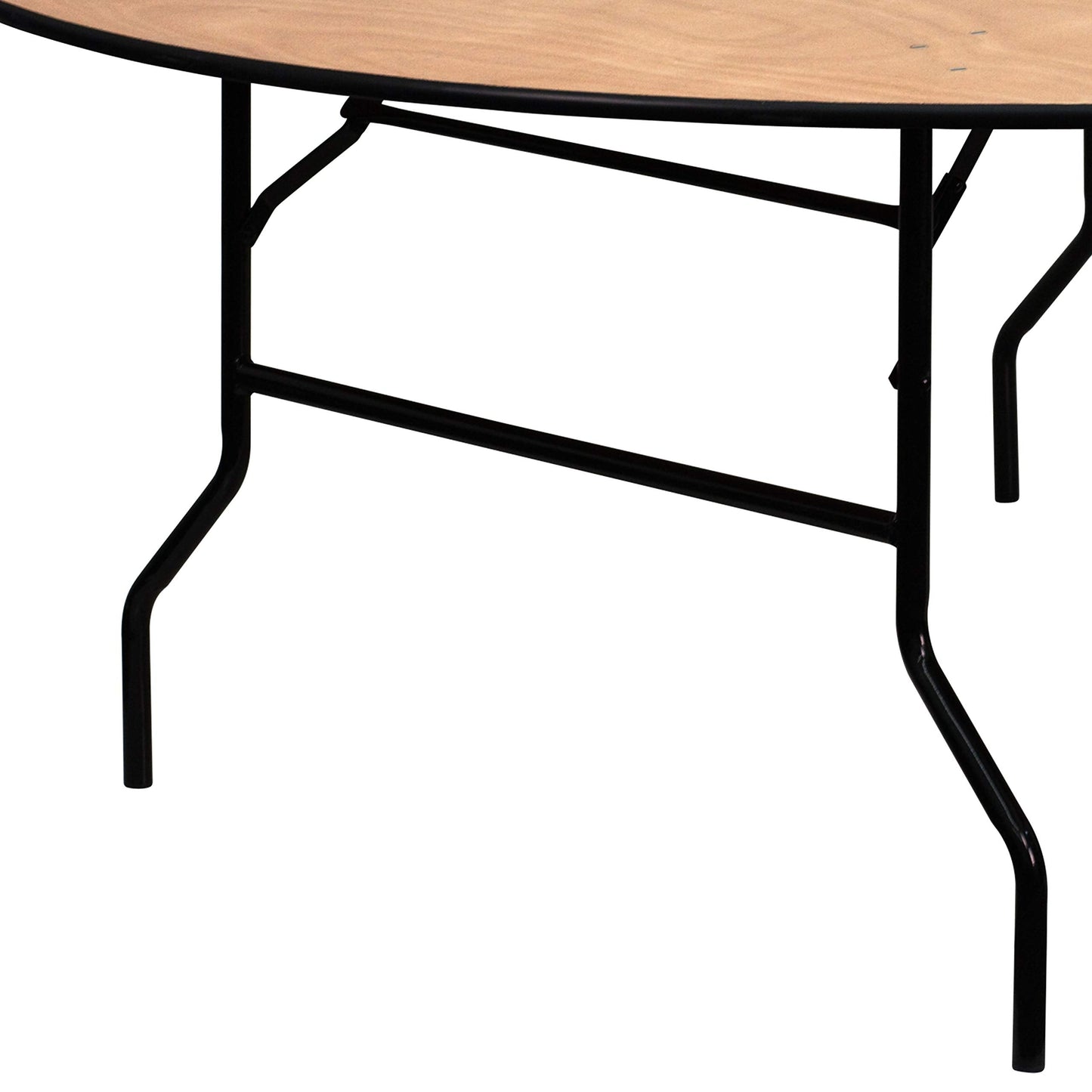 Flash Furniture Furman 6' Round All-Occasion Wood Folding Event Table, Foldable Round Portable Banquet Table with Wooden Top, Natural/Black