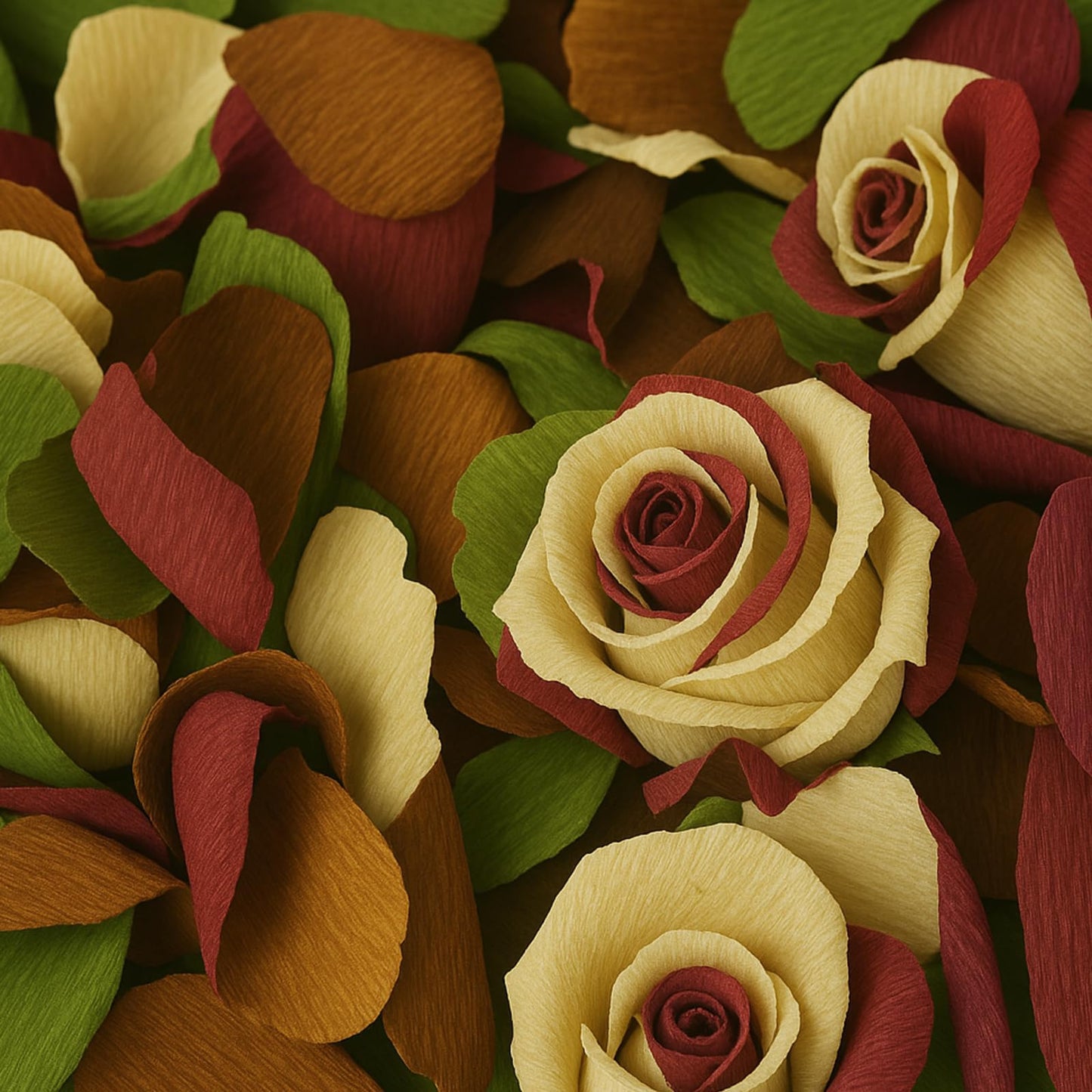 Leinuosen 115 Pcs Crepe Paper Flower DIY Kits 12 Rolls 10 x 98 Inch Crepe Paper Rolls Sheets 100 Floral Iron Wire 1 Wire Cutter 2 Tapes for Birthday Party Wedding Wreath Flower Making(Autumn Colors)