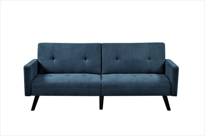Container Furniture Direct Hasan Fabric Upholstered Living Room Tufted Sleeper Sofa, 79", Blue