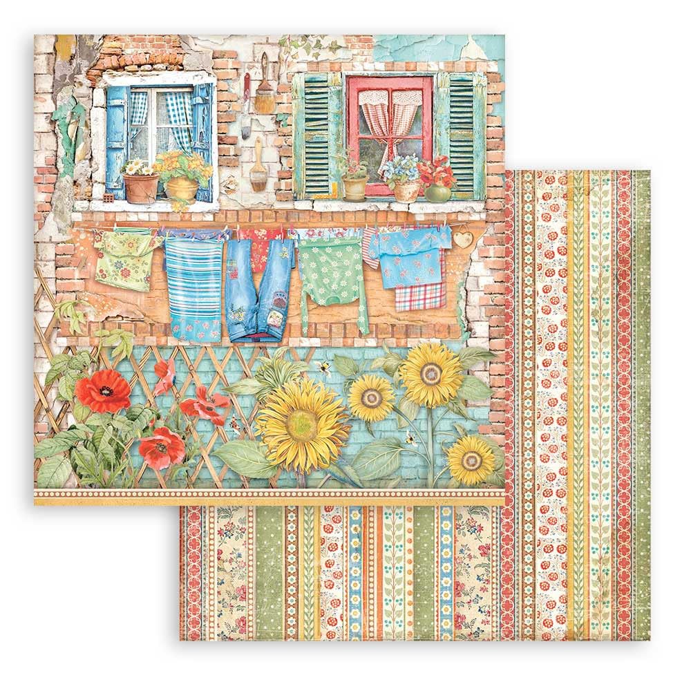 Stamperia Scrapbooking Pad 10 Sheets 12 x 12 Inches - Sunflower Art