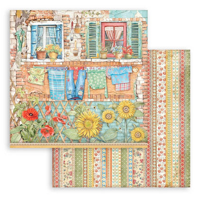 Stamperia Scrapbooking Pad 10 Sheets 12 x 12 Inches - Sunflower Art