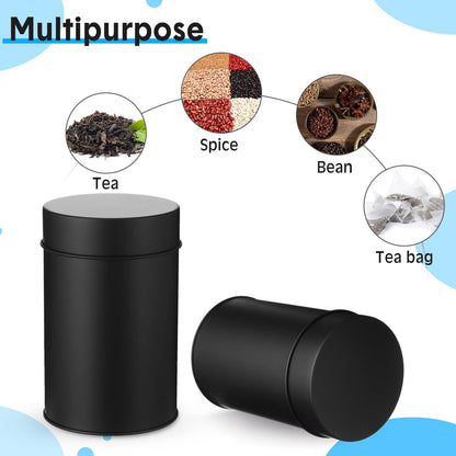 Zopeal 6 Pack Metal Tea Tin Canister with Airtight Double Lids 16 oz Round Tin Can with Lid Double Sealed Small Kitchen Container for Loose Tea Storage Coffee Sugar Candy Herbs and Spices