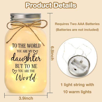 Maracco 30 oz Large Mason Jar Night Light - Thoughtful Gifts for Daughters from Mom & Dad | Perfect for Birthdays, Weddings, Graduations