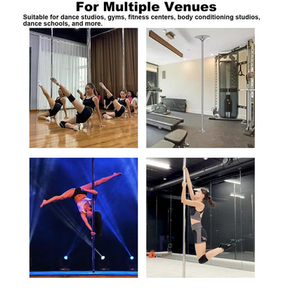 Vttui Silicone-Grip Portable Dance Pole – 360° Rotating Home Fitness Pole with Easy-Move Base for Dance Studio & Practice(Color:Pink)