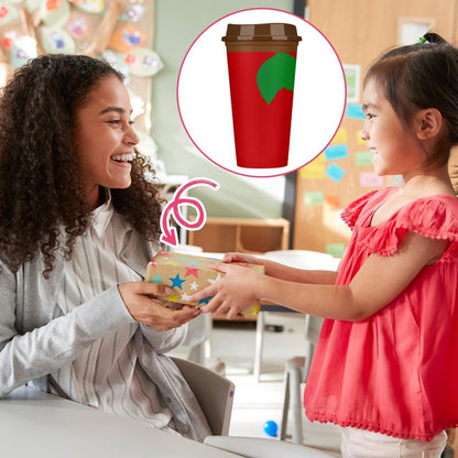 Skylety 12 Pcs Teacher Appreciation Gifts Teacher Gifts Bulk End of The Year Teachers Deals Reusable Plastic Coffee Cup with Lid for Back to School Party Decorations (Elegant)