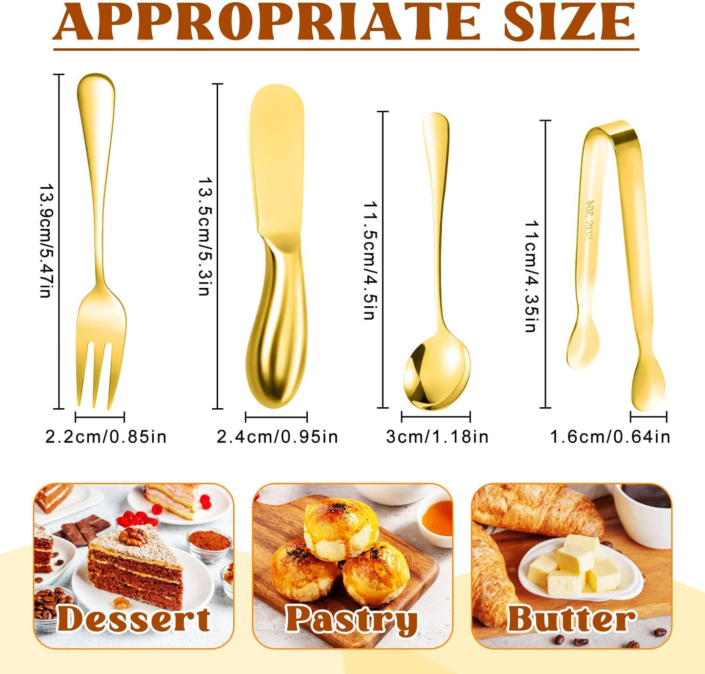 16 Pieces Cheese Butter Spreader Knives Set, Stainless Steel Charcuterie Accessories for Jam, Appetizers, Pastry, Mini