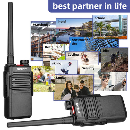 pxton Waterproof walkie talkies for Adults, Work,and Outdoor. walkie talkies Long Range with Headphones and Fast Charger Dock，Handheld Two Way radios Rechargeable NOAA walkie Talkie (10 Pack)