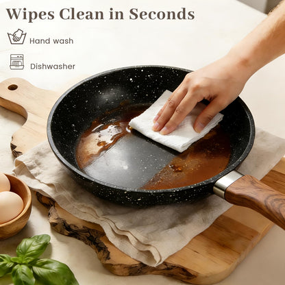 Colourcoco Frying Pans Skillet - 9 Pieces Nonstick Frying Pan Set Includes 3 Sizes (8"/ 10"/ 12"), PFOA Free, Induction & Oven Safe, Easy to Clean for Home Daily Cooking