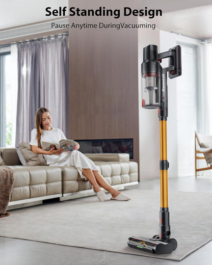 Skiennix Cordless Vacuum Cleaner - 75 Minutes Runtime, 55KPa Suction Power | Lightweight & Rechargeable for Home Use
