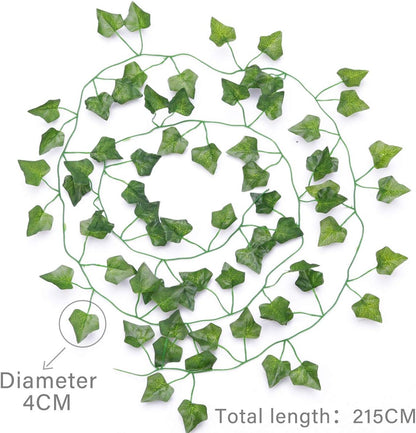 PARTY JOY 84Ft 12 Strands Artificial Ivy Leaf Vines, Hanging Plants Garland Fake Foliage for Home Garden Bedroom