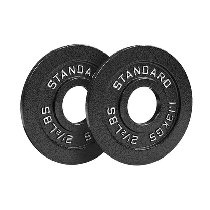 Steel Olympic Plates 175LB Set - 2 inch Olympic Hammertone Coated 2x 2.5lb, 5lb, 10lb, 25lb, & 45lb for Weight Lifting Training