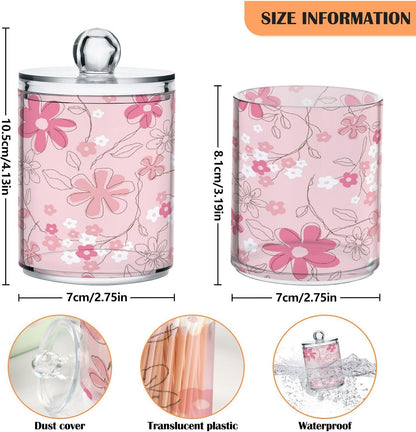 Kigai Watermelon 2PC Airtight Transparent Plastic Storage Jar for Food, Herbs, Tea, Easy to Use with Storage Lid