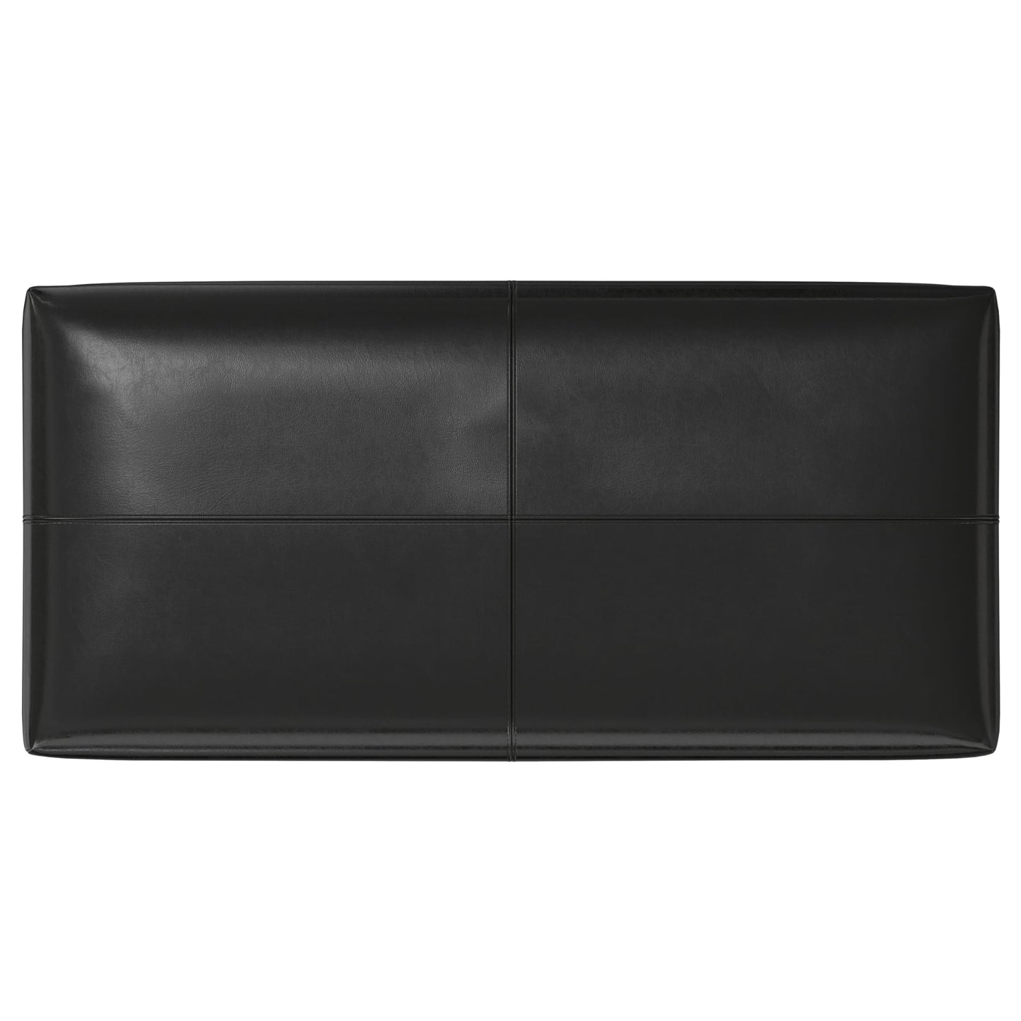 SIMPLIHOME Gabbie Storage Ottoman - 48 inch Wide Upholstered Vegan Leather Rectangle Storage Ottoman Bench in Midnight Black, Contemporary Ottoman for Living Room with Lift-Up Lid
