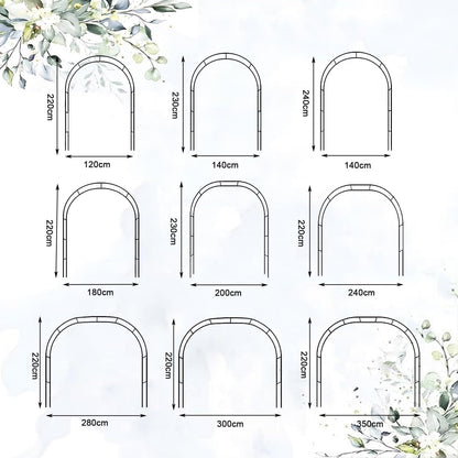 Metal Garden Arch Wedding Pergola Trellis for Climbing Plants Ideal for Roses & Bridal Party Backdrop Stand Flower Arch Arbor for Events (Size: 180x220x40CM/5.9x7.2x1.3ft)