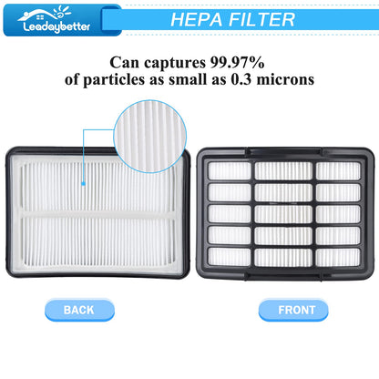 Leadaybetter Vacuum Filter Replacement for Shark Navigator Lift Away Deluxe NV350 NV351 NV352 NV355 NV356E NV360 NV370 UV440 UV540 CU500 ZU503AMZ Models, Parts XFF350 & XHF350, 2 + 4 Pack Filters