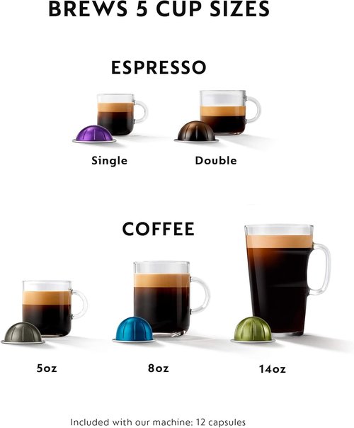 Breville Nespresso Vertuo Coffee & Espresso Maker - Versatile Brewing System for Rich Flavor