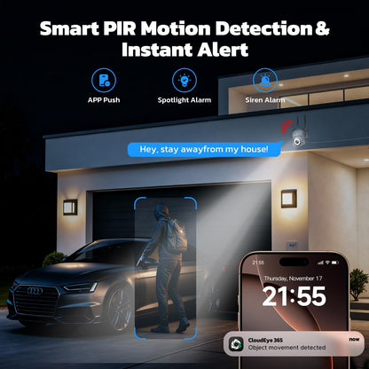 CAMCAMP Wireless Security Camera System,Color Night Vision Wireless Security Camera Outdoor with Auto Tracking,Up to 10CH,360° PTZ,2-Way Audio,2.4/5GHz WiFi, for Home & Business Surveillance Kits
