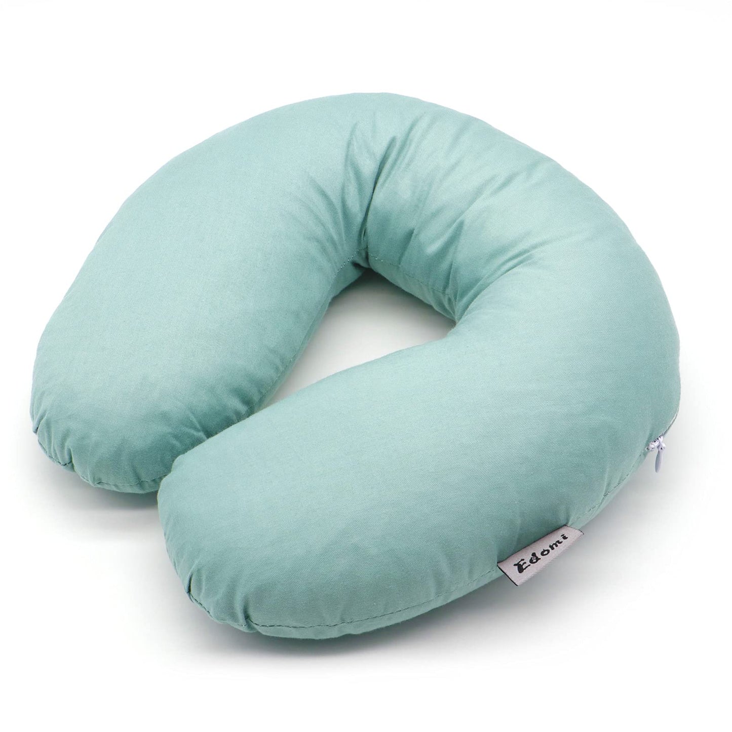 Buckwheat U-Shaped Neck Pillow Adjustable Buckwheat Hull Pillow with Pillowcase, Neck Support and Shoulder Relax Cervical Pillow (12x12 inch, Grey)