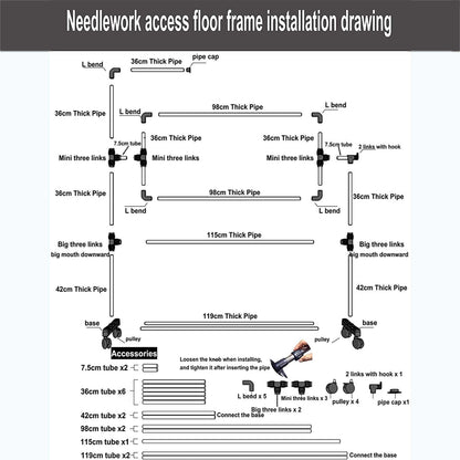 Adjustable Needlework Floor Frame for Art Craft Sewing - Standing Embroidery Lap Table and Cross Stitch Craft Stand, Ideal Holder for Crafting Enthusiasts.