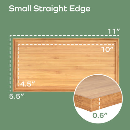 BambooMN Organic Bamboo Serving Tray, Vanity, Tea, Appetizers, Snacks, Charcuterie Board, 11"x5.5"x0.6" - 30 Trays