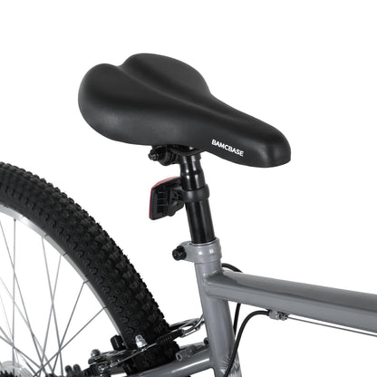 HH HILAND 27 Inch Mountain Bike, Mens Womens MTB with 18 Speeds, High-Tensile Steel Frame, V Brake, Hardtail Bicycle for Adults Gray