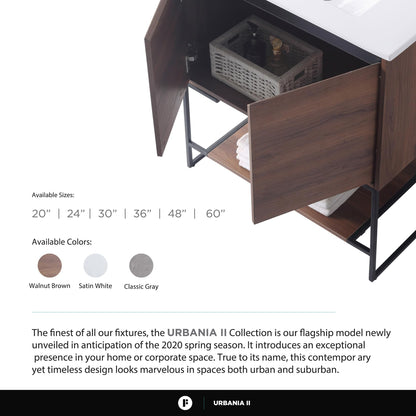 Fine Fixtures 48 Inch Bathroom Vanity with Sink - Modern Knob Free Design, Elegant Space-Saving Solution for Your Bathroom - Durable, Bathroom Vanities for a Contemporary Look - Urbania Collection