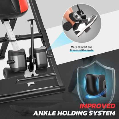 YOLEO Inversion Table Massage & Heat 2025 New Inversion Table for Back Pain Relief Equipment w/Remote Control, Reversible Ankle Holders, Heavy Duty up to 320lbs
