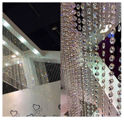 WAZHRMGHG 99FT Clear Acrylic Crystal Garland Strands Hanging Chandelier Bead Chain Ornament String Decorations for Manzanita Centerpiece Christmas Tree Wedding Party Celebration (99FT(30M))