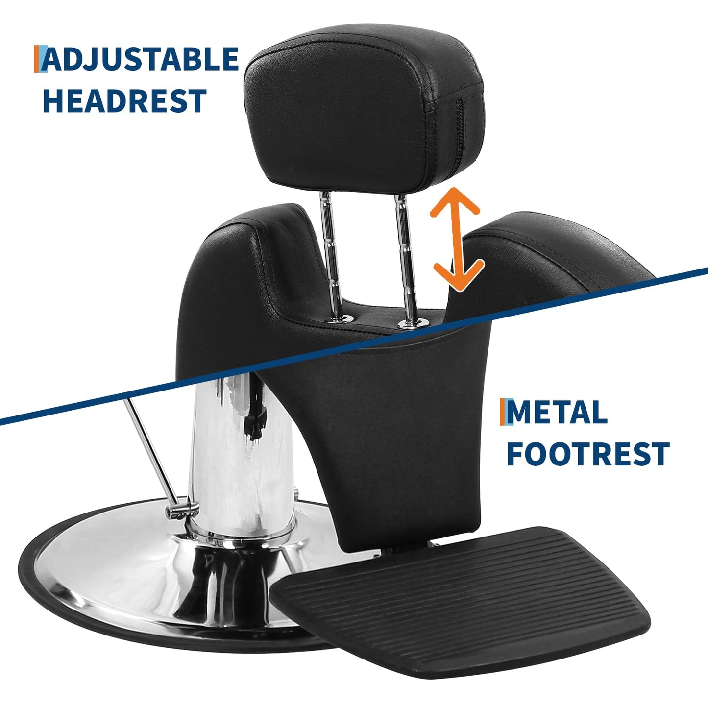 MERXENG Hydraulic Salon Styling Chair, 360° Swivel Recliner Barber Chair with PU Leather Seat, Adjustable Height & Backrest for Hair Salon, Spa, Tattoo, Home Use