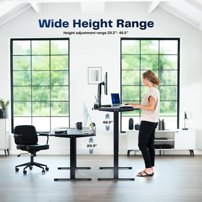 VIVO Electric 60 x 24 in Standing Desk, Memory Height Adjustment, 1B Series, Holds 220 lbs, One-Piece Light Wood Top, Gray Frame, DESK-KIT-1G6C