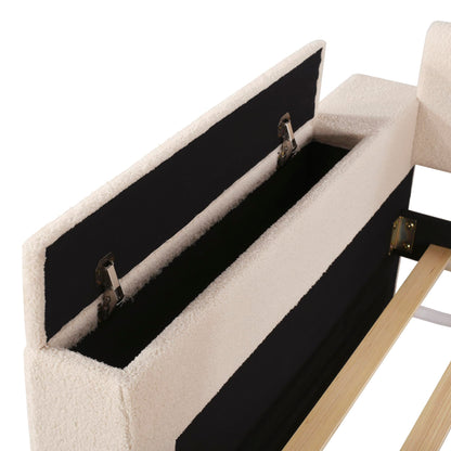 Twin Upholstered Daybed with Storage Armrests, Trundle and Latest Integrated Bluetooth Audio System