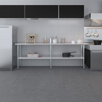 18" X 96" Stainless Steel Work Table with Under-Shelf | NSF Certified | Kitchen Island Food Prep | Laundry Garage Utility Bench
