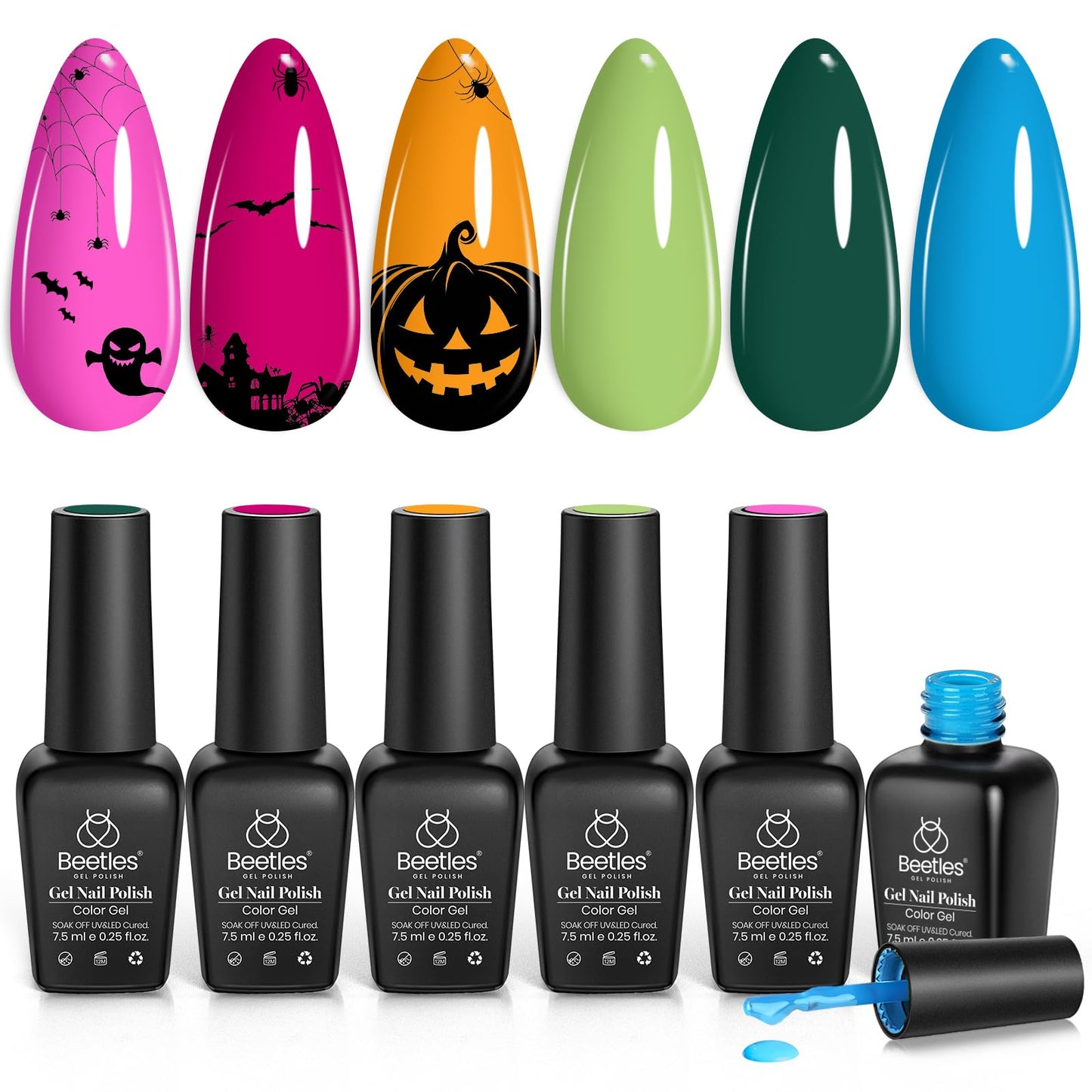 Beetles Jelly Gel Nail Polish Set, 6 Colors Milky White Nude Pink Brown Sheer Gel Polish Kit Nail Concealer Translucent Effect Soak Off Uv French Nail Art Gift for Women Ultimate Monochrome Collection