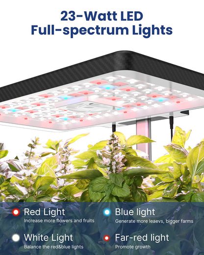iDOO Hydroponics Growing System Kit 12Pods, Christmas Gifts for Women Mom, Herb Garden Indoor with LED Grow Light for Home, Built-in Fan, Auto-Timer, Adjustable Height Up to 11.3", 12Pods WiFi-Black