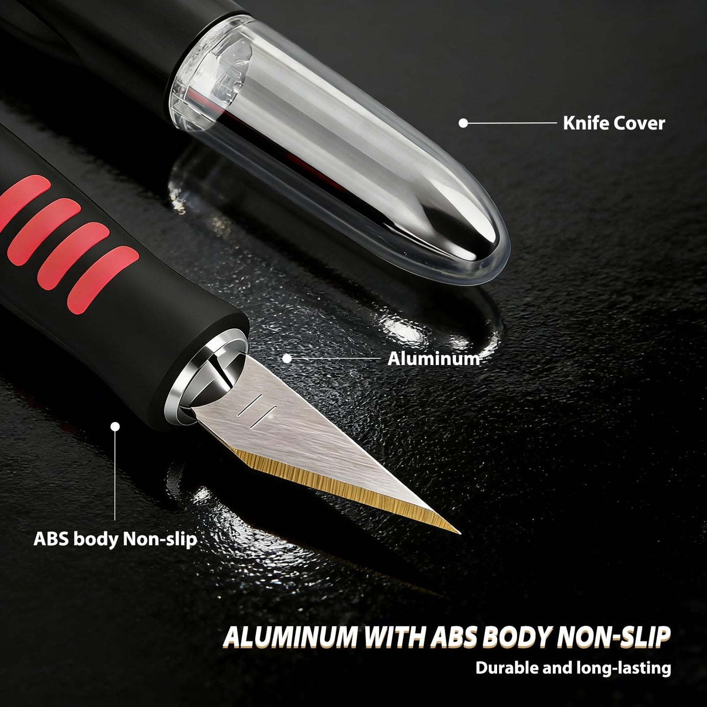 EHDIS Exacto Knife Set Utility Craft Precision Hobby Knife Tool with 10PCS # 11 Titanium Coated Blade Refill for Working-Stencil, Scoring, Scrapbooking, Architecture Modeling, Crafting