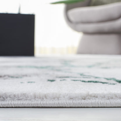SAFAVIEH Craft Collection Area Rug - 10' Square, Grey & Green, Modern Abstract Design, Non-Shedding & Easy Care, Ideal for High Traffic Areas in Living Room, Bedroom (CFT877Y)