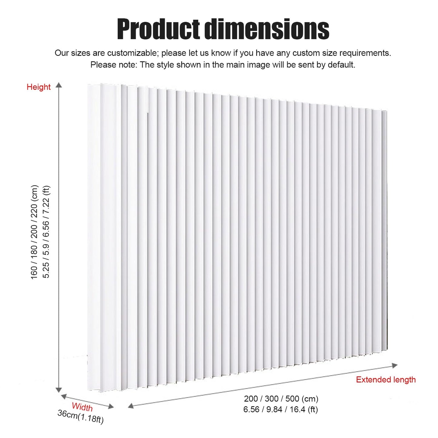 Portable Folding Privacy Room Divider, Freestanding Paper Screen Wall Partition for Indoor Use, Ideal for Home Office Studio Exhibition, H160xL500cm