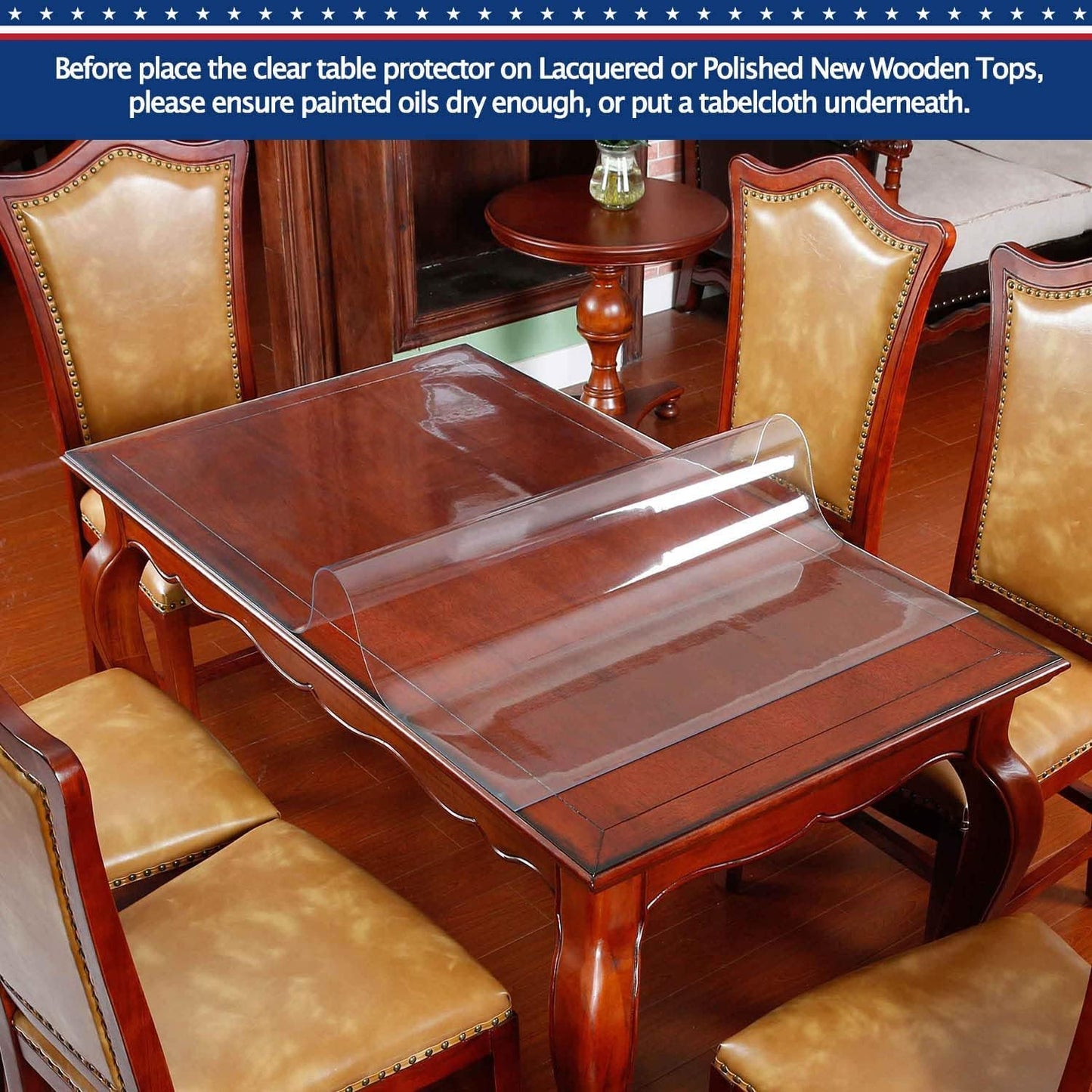 24x48 Inch Clear Table Cover Protector for Kitchen Dining Room Wood Furniture Plastic Tablecloth Protector Easy Clean