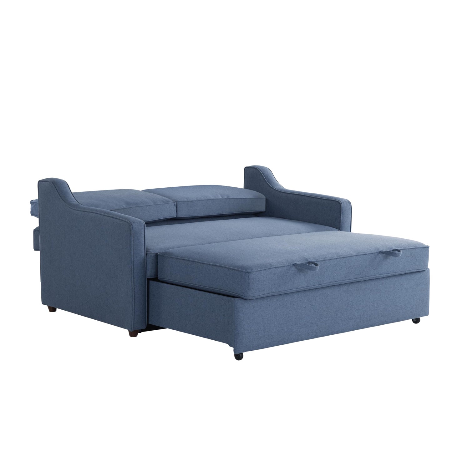 Serta® Corren 68.1" Queen Sized Convertible Sofa, Dream Coil® Comfort, Fingerguard® Pinch Point Protection, Sofa Chenille Fabric, Navy Blue