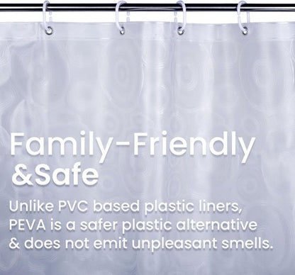 LiBa PEVA Shower Curtain Liner - 8G Waterproof, 72x72 Inch with Oceanic Gradient & Magnets