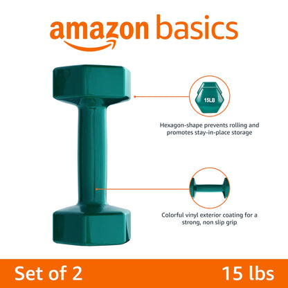 Amazon Basics Vinyl Coated Dumbbell Hand Weights